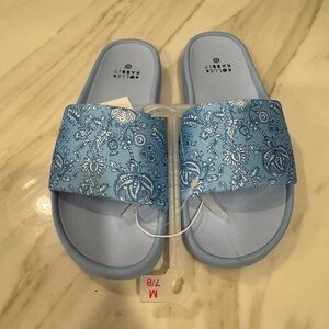 Roller Rabbit x Target Light Blue Paisley Slide Sandals